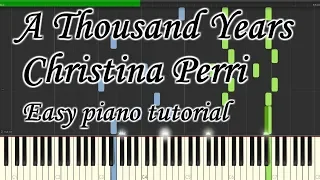 A Thousand Years - Christina Perri - Very easy and simple piano tutorial synthesia planetcover