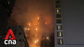 Fire rages at Hong Kong construction site