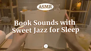 [ASMR] Page Turning Sounds with Sweet Jazz | Healing Sound Therapy with Half Bath (Dark Ver)