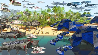 2,024 Clone Troopers VS Battle Droids ISLAND INVASION! - Men of War: Star Wars Mod