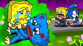 R.I.P Poppy Playtime! Poor SpongeBob vs Bad Sonic| Sad Story| HUGGY WUGGY ANIMATION COMPLETE EDITION