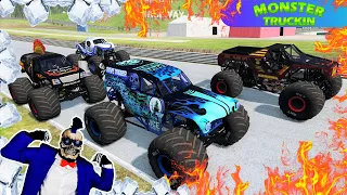 Monster Jam INSANE Racing, Freestyle and High Speed Jumps #15 | BeamNG Drive