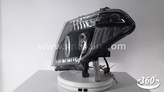 Nissan Navara D40 05-09 Black Projector Head Lamp w Ring & LED