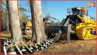 300 Most Amazing Heavy Machinery Clear The Forest Land With Anchor Chains And Bulldozers ► 28