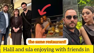 sıla turkoglu Halil Ibrahim enjoying with their friends in restaurant!