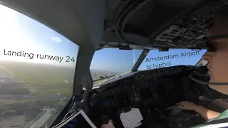 Rare circling to land approach for runway 24 at Amsterdam Airport Schiphol (EHAM AMS)