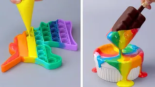Oddly Satisfying Rainbow Cake Decorating Compilation | So Easy Colorful Cake Tutorials