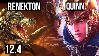 RENEKTON vs QUINN (TOP) (DEFEAT) | 6.0M mastery, 7 solo kills, 1200+ games | KR Challenger | 12.4