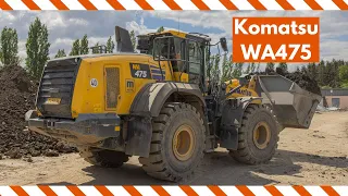 Building stockpiles with a new Komatsu WA475-10 and a Caterpillar 330C