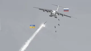 Jump to survive! Russian Il-76 weapons transport plane carrying 40 tonnes was ambushed by Ukraine.