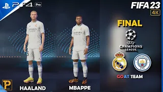 FIFA 23 - Haaland & Mbappe - Real Madrid vs. Manchester City - UCL Final 22/23 [4K] PS4 Pro