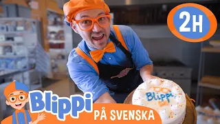 Blippi   bakar en tårta och andra kul saker | @BlippiSvenska | Pedagogiska videor för barn