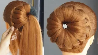 New Latest Bun Hairstyle With Donut | Hairstyle For Wedding And Party