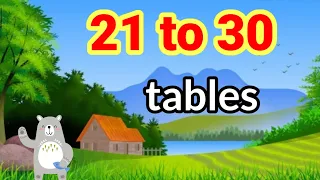 21 to 30 tables | Tables of 21 to 30 | English tables