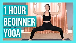 1 Hour BEGINNER Yoga for Strength, Balance & Flexibility - NO PROPS