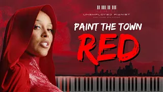 Doja Cat - Paint The Town Red (Piano cover | Tutorial | Karaoke)
