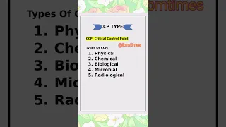 Critical control point |CCP|#pharmaceutical #haccp #gmp