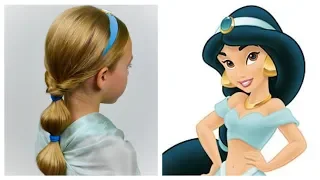 Princess JASMINE Hairstyle - Halloween Tutorial 👸 Bubble Braid | Party hairstyle for girls#17