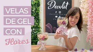 INCREÍBLES VELAS DE GEL CON FLORES ¡LAS MÁS ELEGANTES! 🌸