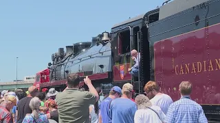 Historic CPKC steam train makes tour stop at Union Station