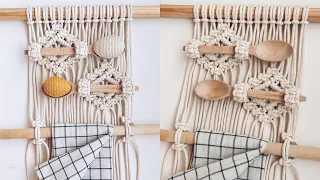 DIY: MACRAME SPOONS / TOWELS HOLDER. KITCHEN DECOR