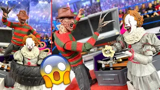 FREDDY KRUEGER VS PENNYWISE! HORROR ACTION FIGURE MATCH!