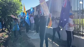 Hundreds protest at Chinese Consulate opening in Adelaide