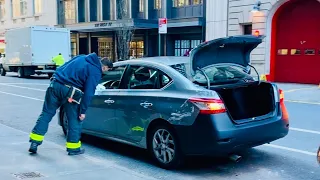 *{ MUST SEE VIDEO }*~*{READ DESCRIPTION}*~*{UNATTENDED ILLEGALLY PARKED CAR BLOCKS FDNY LADDER 25}*.