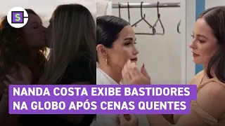 Após cena quente com Paolla Oliveira, Nanda Costa mostra bastidores de Justiça 2