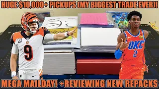 HUGE $10,000+ PICKUPS (MY BIGGEST TRADE EVER)! MEGA MAILDAY! +REVIEWING NEW NBA & NFL REPACKS