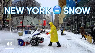 New York SNOW Walks ❄️ Snowfall in New York City 4K