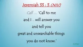 Jeremiah 33 : 3 - Call to me and I will answer you (Scripture Memory Song)