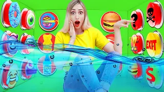 MYSTERY BUTTON FOOD CHALLENGE | CRAZY FOODS FOR 24 HOURS BY CRAFTY HYPE