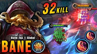 32 Kills!! MVP 20 Points Bane Mage Build (ONE HIT DELETE) - Build Top 1 Global Bane ~ MLBB