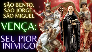 🛡️🗡️🔥Vença a MALDIÇÃO de seu PIOR INIMIGO com a Oração a São Bento, São Jorge e São Miguel