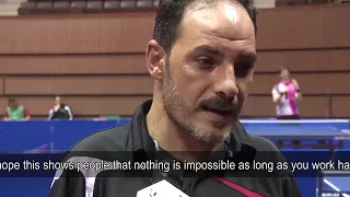 Inspirational athlete who plays table tennis with his mouth...