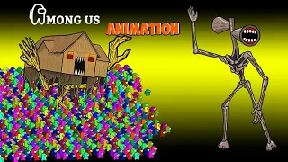 어몽어스 VS 좀비 애니메이션 ( SIREN HEAD & HOUSE HEAD ) - AMONG US FUNNY ANIMATION