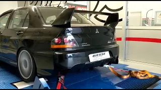 Mitsubishi Lancer Evo lX antilag (Bang-Bang) on dyno test