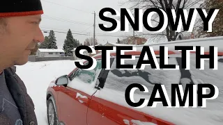 Residential Stealth Car Camping In Snow