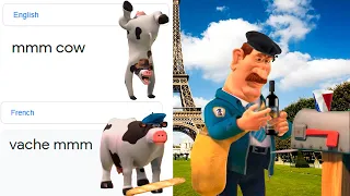 mmm cow in different languages meme