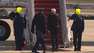 Joe Biden falls on Air Force One stairs BUT WITH ROBLOX DEATH SOUND [OOF]