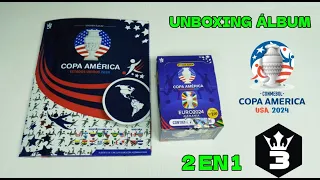 Álbum Copa América USA 2024 de 3 REYES: UNBOXING Colección 2 en 1 EURO 2024