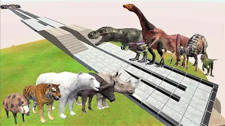 Animal vs. Dinosaur Relay race. Team battle of 5 vs. 5! | Animal Revolt Battle Simulator