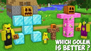 My family SPAWN NEW GOLEMS in Minecraft ! WHICH SECRET GOLEM IS BETTER ?