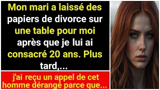 Mon Mari A Laissé les Papiers de Divorce Sur une Table Après Que J'ai Passé 20 Ans à Lui Dévouer...