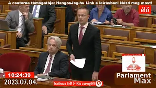 🔴 Parlamenti Közvetítés (ÉLŐ) 2023.07.04. |  ParlamentMax támogatója Hangosjog.hu.