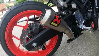 Yamaha MT 03 stock exhaust vs Akrapovic GP slip-on