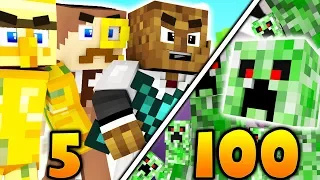 5 VS 100 FAN BATTLE - MINECRAFT MONSTERS INDUSTRIES | JeromeASF