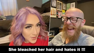 She bleached her hair and hates it !!! Hairdresser reacts to a hair hail #hair #beauty