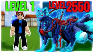 Going From Level 1 NOOB To MAX LEVEL Using Only KITSUNE FRUIT IN BLOX FRUIT (Roblox)